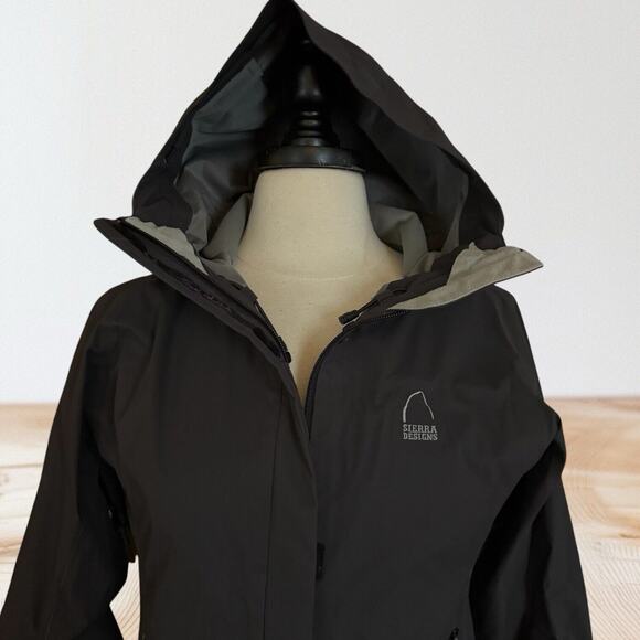 Sierra Designs Black Hurricane Jacket Sz S Womens Wind and Rain Resistant Hooded - Picture 2 of 9